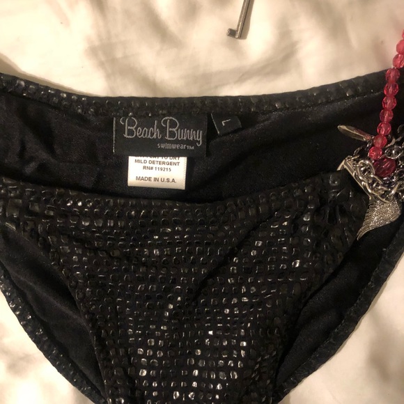 Beach bunny black snake skin jeweled sexy bikini - Picture 3 of 7